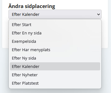 Ändra sidplacering